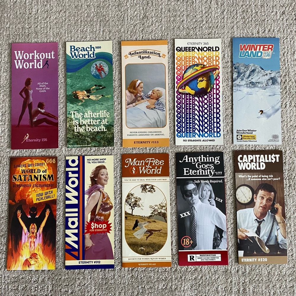 A24 Eternity Movie - set of all 10 afterlife pamphlets/brochures